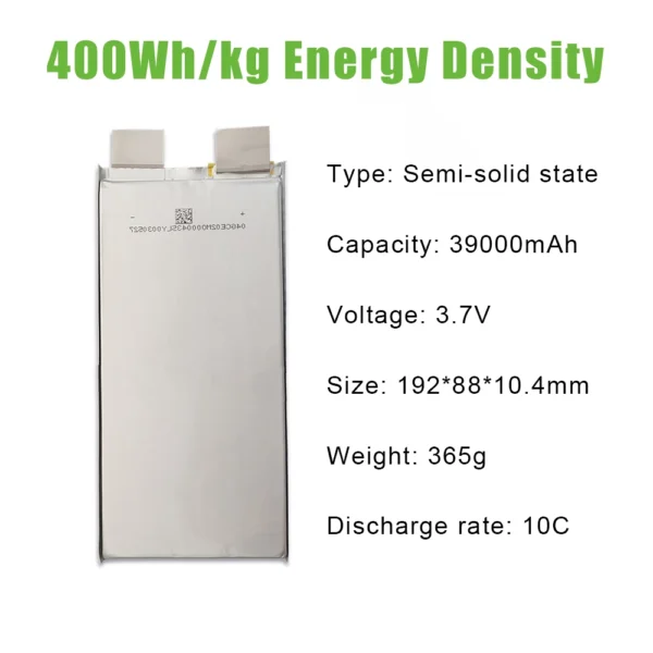 Semi solid state drone battery